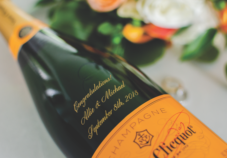 Personalized Veuve Champagne Wedding Gift Personalized Veuve Champagne Wedding Gift